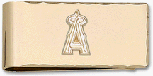 Los Angeles Angels of Anaheim 5/8 Gold Plated New A on Gold Plated Money Clip
