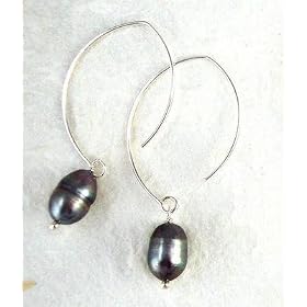 Sterling Silver Modern Peacock Pearl Earrings