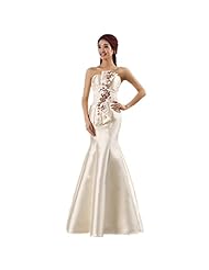 Sequined Pleated Mermaid Floor Length Satin Evening Dress/Wedding Party Dress 