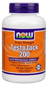 Now Foods Testo Jack 200 Extra Strength Veg Capsules, 120 Count