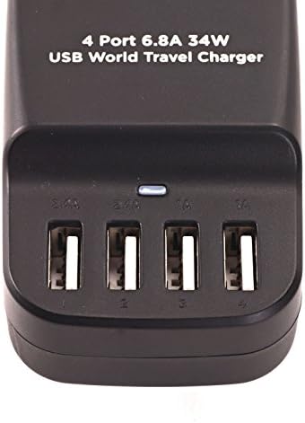 mbeat® 34W USB 4 Port Wall Charger Travel Adapter 2.4A x 2 and 1.0A x 2 for iPhone, iPad, Samsung Galaxy, Nexus, HTC, Motorola, LG and Others (Black)