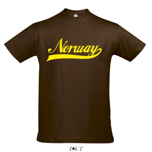T-Shirt – Norway Oldschool Norwegen LÄNDERSHIRT EM / WM FAN Trikot S-XXL , Earth – gelb , L