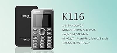 Kechaoda K116 1.44 inch QQVGA Display Slim Card Size GSM Single SIM Keypad Mobile (Red) (Only Mobile Phone &amp; Charging Cable in Box, NO CHARGER OR EARPHONE