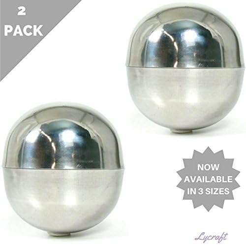 Bath Bomb Mold Sets - Stainless Steel 2.36"- Add Scents, Dyes, Oils, Minerals and Salts to make Rejuvenating Body Cleansers that Fizz and Bubble in your Bathtub - Premium Quality (2pk)