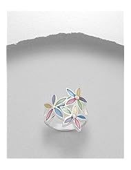 Flower Shell Ring In 92.5 Sterling Silver