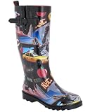 Capelli New York Shiny New York Minute Printed With Buckle Ladies Rain Boot