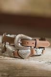 Women's Linked Hearts Tony Lama Leather Belt