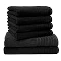 6 tlg. Handtuchset "Gallant"- schwarz / grau (1050) Qualit�t 565 g/m�, 2 Badet�cher / Duscht�cher 70 x 140 cm schwarz/grau und 4 Handt�cher 50 x 100 cm schwarz, 100 % Baumwolle