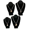 Necklace Jewelry Display Black Velvet Busts Set Stands