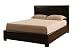 Modus Furniture Upholstered King Size Lucca Storage Platform Bed, Chocolate Leather