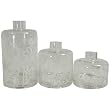 Set of 3 Glass Flower Butterfly Vases
