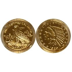 1929 $5 Gold Indian Head Half Eagle BU Replica Coin