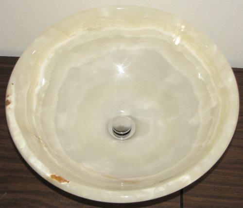 Rustic White Onyx Bathroom Sink Vessel Style or Undermount 