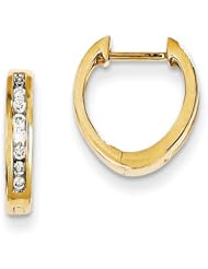 14k Yellow Gold Diamond Hoop Earrings. Carat Wt- 0.18ct. Metal Wt- 2.21g
