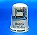 Porcelain China Collectable Thimble - Happy Birthday Sewing Box