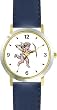 Cupid & Bow & Arrow - Cherub, Angel or Cupid Theme - WATCHBUDDY&reg; DELUXE TWO-TONE THEME WATCH - Arabic Numbers - Blue Leather Strap-Size-Large ( Men's Size or Jumbo Women's Size )