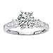Round White Cubic Zirconia Platinum over .925 Sterling Silver Engagement Anniversary Ring Size 7