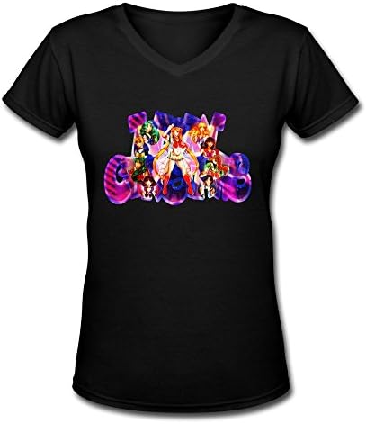 XIADA Women's Sailor Moon Short Sleeve Tshirts Black XL