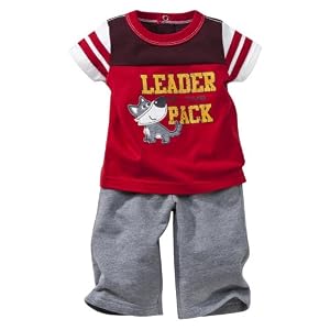 Newborn Boys' Just One Year® by Carter's® Red/Grey Short-sleeve Wolf Pant Set