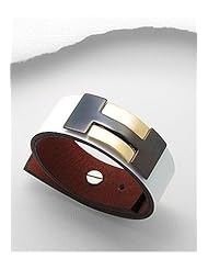 White Leather Bracelet In White Base