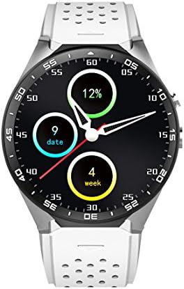 LOLERS Bluetooth Smartwatch KW88 MT6580 Quad Core 1.39 inch Amoled OGS Screen 3G Calling Pedometer Heart Rate Monitor 5.0MP RC Camera GPS WiFi Android 5.1 (White)