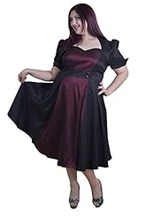 Plus Size Vintage Polyester/Satin/Spandex Two-Toned  Dress