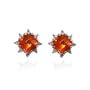 14k Yellow Gold Fire Citrine and Diamond Earrings