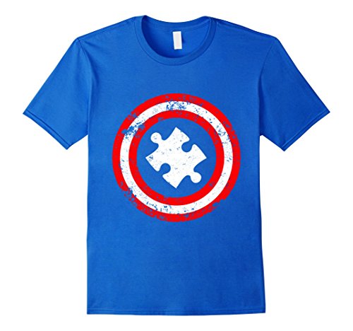 Autism Awareness T-shirt Captain Autism T-shirt - Male 2XL - Royal Blue
