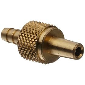 Male Luer Fitting to Tube Brass Tube ID 1/8" .145" Barb OD