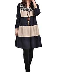 Spring Winter Long Sleeves Embroidered  Shirt  Dress