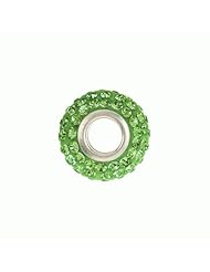 Roundel Bead with Pave Peridot Crystals