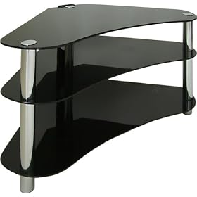 Centurion GT7 Contemporary Design Flat Screen 26" - 43" Glass Stand - Black