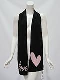 IMAGE OF Kokun womens love in the air black pink cashmere scarf OS