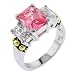 Lagos inspired pink sapphire gemstone cz ring