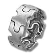 Autism Awareness Puzzle Piece Band Sterling Silver Ring Size 9