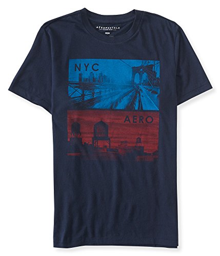 Aeropostale Men's Nyc Bridge Imagery Graphic T Shirt Xl Classic Navy
