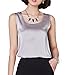 Qunson Women's Comfy Slolid Sleeveless Silky Camisole Tank Tops