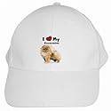 I Love My Pomeranian White Cap Hat