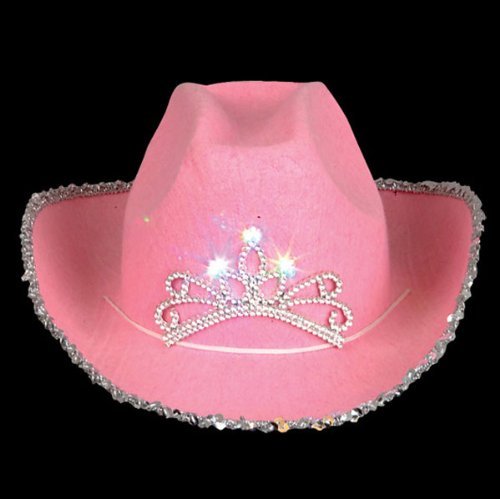 Child Pink Blinking Tiara Cowboy Hat