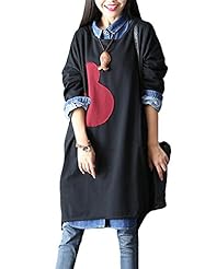 Cotton Dolman Raglan Sleeves High-Low-Hem  Dress