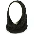 Pullover Headscarf Chunky Knit Circle Loop Eternity Neckwarmer Scarf Hat Black