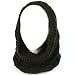 Pullover Headscarf Chunky Knit Circle Loop Eternity Neckwarmer Scarf Hat Black