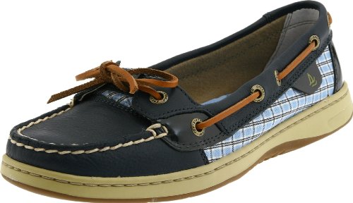 SPERRY ANGELFISH 9102 NAVY/PLAID WOMENS BOAT SHOES Size 10 M