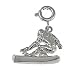 CleverSilver's Sterling Silver Pendant Skiing, Snowboarding