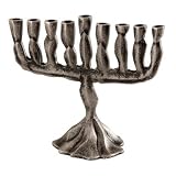 Alef Judaica M6962 Silver Plated Flame Menorah