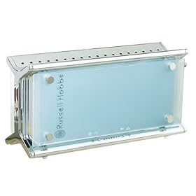 Russell Hobbs 10617 Glass 2 Slice Toaster with long slots, variable browning and frozen, cancel and reheat functions