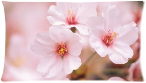 DIY Print Creative Theme Flowers Sakura Cherry White Pink Beautiful Hotsales Cartoon Pillowcases Covers Standard Size 20"x36" One Side-4