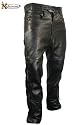 Xelement Premium Leather Motorcycle Over Pants with Side Zipper & Snaps - Color : black - Size : 42