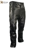 Xelement Men's Premium Leather Motorcycle Over Pants with Side Zipper & Snaps - Color : black - Size : 28 # motorcycle over pants