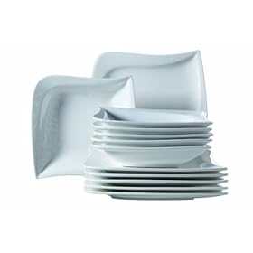 Verso La Musica New Bone 921183 Servizio da tavolo 12 pezzi con 6 piatti fondi e 6 piani